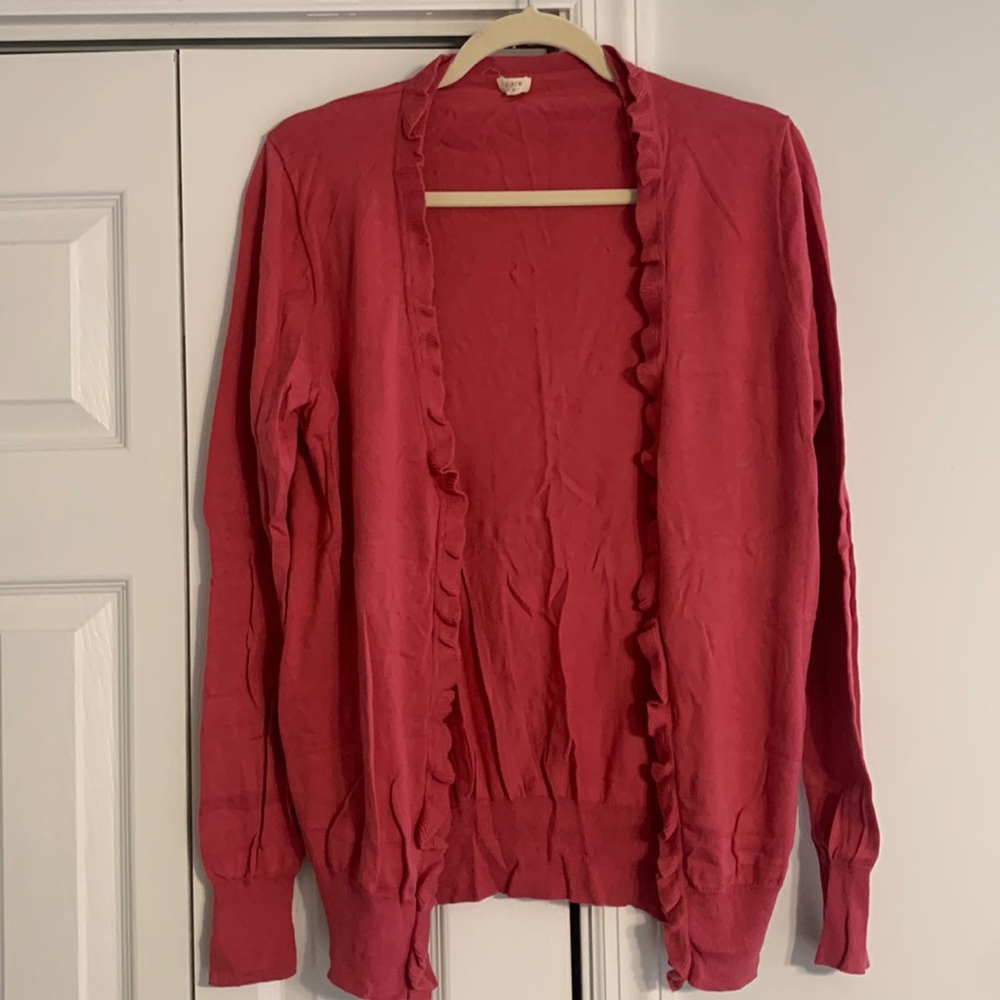 JCrew pink cardigan. Size M